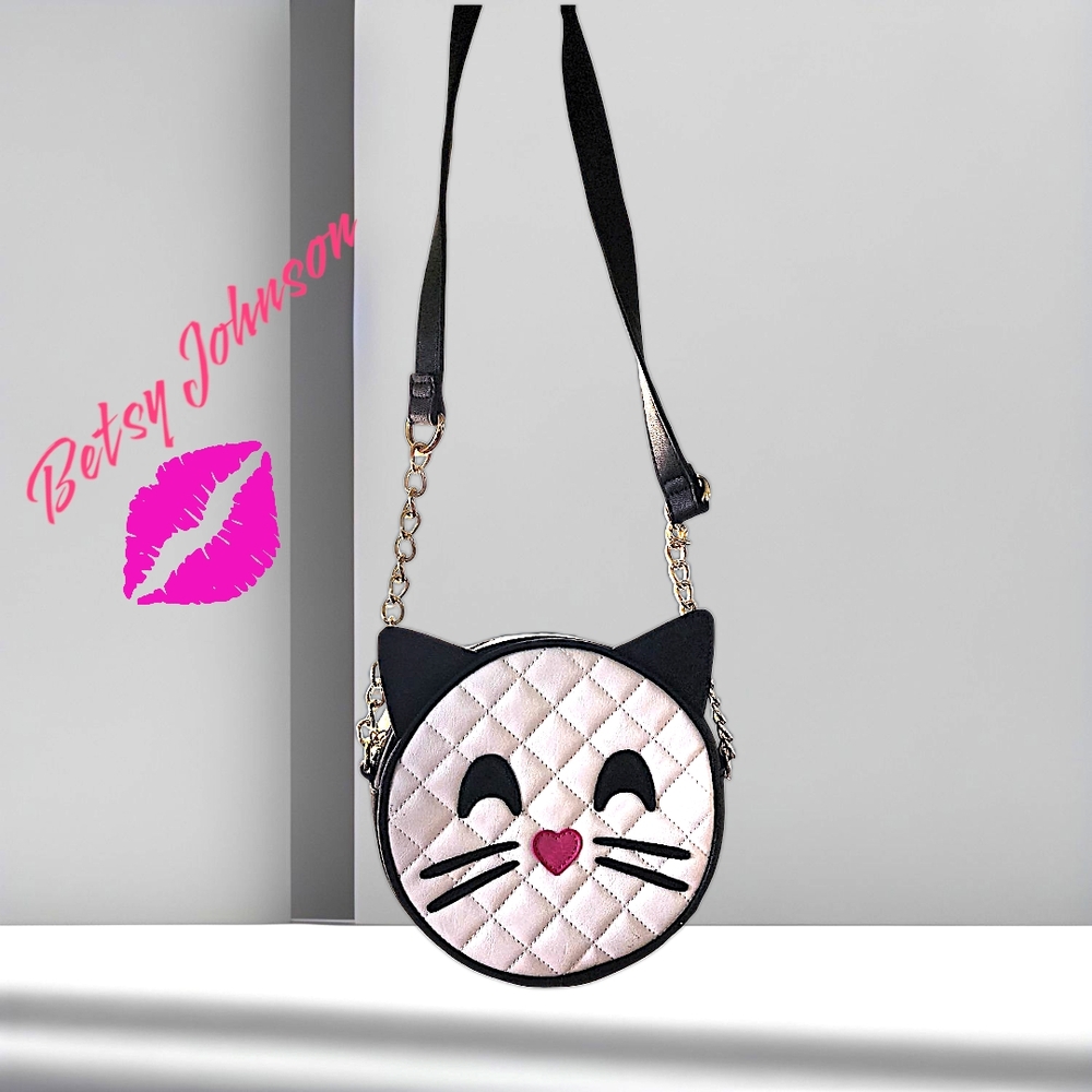 Betsey Johnson Pink Cat Crossbody Bag